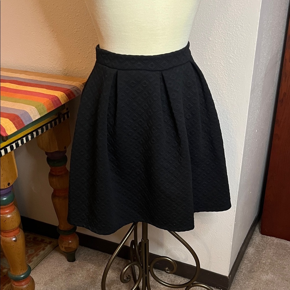 Blue Rain Black A-Line Skirt